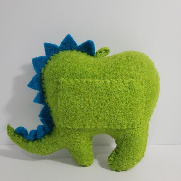 Monster Dinosaur Tooth Fairy Pillow Pouch Unisex Wool 6.5"x7.5" - Picture 2 of 10